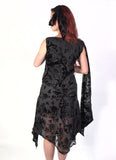 Black Burnout Velvet Art Deco Dress
