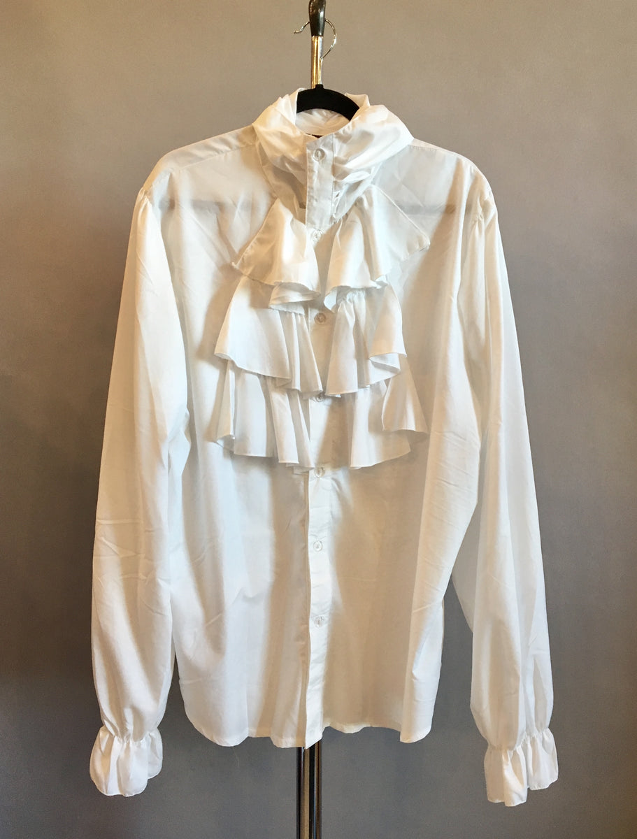 button up ruffle blouse