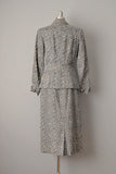 1950s Embroidered Suit / 1950s Embroidered Grey Irish Linen Suit by Utah Tailoring Mills / Size Medium
