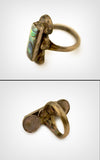 1940s Ring / 1940s Mexican Sterling Silver Ring Abalone Inlay