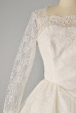 1960’s Wedding Dress / 60s White Lace Wedding Dress / Size Small