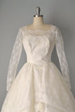 1960’s Wedding Dress / 60s White Lace Wedding Dress / Size Small