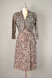 1950s Wiggle Dress / Dress with Matching Bolero / 1950s Dress Set / Bombshell Dress / Size Medium Size Large