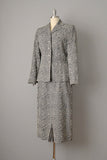 1950s Embroidered Suit / 1950s Embroidered Grey Irish Linen Suit by Utah Tailoring Mills / Size Medium