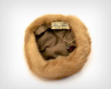 50s Hat / 1950s Brown Mink “Acorn Beret