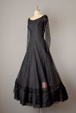 1950s Evening Gown / 1950s Ballgown / Black Lace Gown / 1950s Evening Dress / !950s Party Dress / Size Small