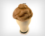 50s Hat / 1950s Brown Mink “Acorn Beret