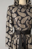 1960s Ceil Chapman Dress / 1960’s Metallic Party Dress / Paisley Dress / Size Small