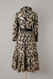 1960s Ceil Chapman Dress / 1960’s Metallic Party Dress / Paisley Dress / Size Small