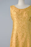 1960s Dress / Hattie Carnegie Gold Cocktail Dress w/ Jacket / 1960s Sheath / 1960s Dress Set / Dress with Provenance / Size Medium