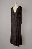 Victorian Dress / 1800s Dress / Dress with Train / Victorian Black Silk Dress with Sequins & Jet Beads / Size Medium