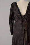 Victorian Dress / 1800s Dress / Dress with Train / Victorian Black Silk Dress with Sequins & Jet Beads / Size Medium