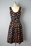 Rare/Designer/ 1950s Rose Print Dress Set By Anthony Blotta // Size Small Medium
