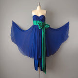 Bergdorf Goodman Designer Couture / 1950s Dress and Cape / 1957 Royal Blue and Emerald Silk Gown and Matching Cape / Size Small