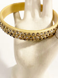 1950s Rhinestone Bracelet / Resin Bangle / Vintage Costume Jewelry