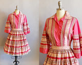 1950s Pink And Silver Fiesta Set / Patio Set / Fiesta Skirt  / Size Medium