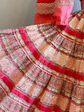 1950s Pink And Silver Fiesta Set / Patio Set / Fiesta Skirt  / Size Medium