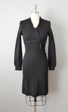 1960s Johnathan Logan Dress / Wool Knit Dress / Little Black Dress / Size Extra Small Small