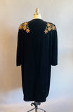 1940s Velvet Coat / Black Velvet Duster / Opera Coat / 40s Black Coat / Size Large