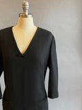 1960s Mr. Blackwell Dress / Designer Vintage / Black Shift Dress  / Size Extra Large Size Large