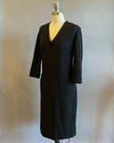 1960s Mr. Blackwell Dress / Designer Vintage / Black Shift Dress  / Size Extra Large Size Large