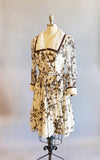 1970s Floral Wrap Dress / S. Eisenberg Dress / Floral Cotton Dress / Size Small