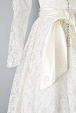 1950s Wedding Dress / Short Wedding Dress / Bridal Dress / Lace Wedding Dress / T-Length Wedding Dress / Size Small Size Extra Small