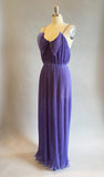 1960's Vanity Fair Nightgown / Purple Maxi Dress / Slip Dress / Knife Pleat Maxi Dress  / Size: Med/Lrg