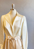 1960's Kiki Hart Dress / Silk Satin Faux Wrap Dress / 60s Two-toned Dress /  Size Medium