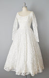 1950s Wedding Dress / Short Wedding Dress / Bridal Dress / Lace Wedding Dress / T-Length Wedding Dress / Size Small Size Extra Small