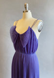 1960's Vanity Fair Nightgown / Purple Maxi Dress / Slip Dress / Knife Pleat Maxi Dress  / Size: Med/Lrg