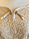 1950s Lace Dress / 50s Wiggle Dress /Floral Lace Dress / 1950s Cocktail Dress / 1950s Wedding Dress /Size Small