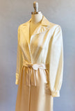 1960's Kiki Hart Dress / Silk Satin Faux Wrap Dress / 60s Two-toned Dress /  Size Medium