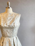 1960's Party Dress / 1960s Cocktail Dress / Ice Blue Dress / Size Extra Small