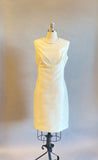 1960's Ivory Suit / 60's Sheath Dress and Matching Jacket / Short Wedding Dress / Silk and Mohair Dress Set / Size Large/ Size XL