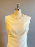 1960's Ivory Suit / 60's Sheath Dress and Matching Jacket / Short Wedding Dress / Silk and Mohair Dress Set / Size Large/ Size XL