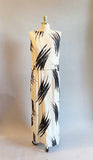 1960s Maxi Dress / black & White Dress / Abstract Print Dress / Linen Dress / Size Medium