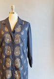 1960s Alfred Shaheen Dress / 60s Shaheen Dress / Border Print Dress / Screen Printed Dress / Size Medium - Size Large