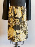 1960s Metallic Dress / Leslie Fay Dress / 1960s Black And Gold Dress / Gold Lamé Dress /Size Medium Size  Large