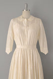 1950s Eyelet Wedding Dress / 50s Ivory Silk Eyelet Wedding Dress / 1950s Wedding Dress / Eyelet Lace Dress / Size Small Size Medium