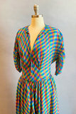 1940's Evening Dress / 1940s Plaid Dress / 1940s Rayon Dress / 40's Maxi / 1940's Hostess Gown / Medium