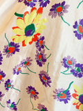 1930's Floral Dress  / 30's Dress With Jacket / Silk Taffeta Gown / 30's Hostess Dress / Size Medium