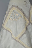 Rare 1950s FONTANA Dress / Sorelle Fontana Couture Dress / Pale Blue Organdy Dress w/ Appliqués / Fit and Flare Party Dress / Size Small