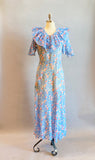 1930s Floral Dress / 1930s Lawn Dress / 1930s Day Dress / Casual Wedding Dress / Size Medium Size Large
