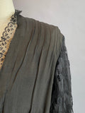 Black Victorian Blouse / Black Silk Blouse / Edwardian Victorian Blouse / Size Medium