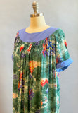 1950s Hawaiian Dress / Vintage Hawaiian / Rayon Hawaiian / Hawaiian Muumuu / Novelty Print / Size Small Size Medium