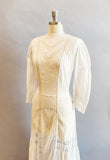 White Edwardian Lawn Dress / Edwardian Lace Dress / White Edwardian Day Dress / Casual Wedding Dress / Size Medium