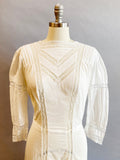 White Edwardian Lawn Dress / Edwardian Lace Dress / White Edwardian Day Dress / Casual Wedding Dress / Size Medium