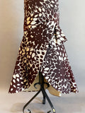 1960s Gown / 1960s Evening Gown / Mod Floral Print Dress / Mermaid Dress / Size Small