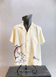 1940s Catalina Marlin Shirt / Rare Catalina Marlin Shirt /Hand Printed Back Panel Shirt / 1940s Rayon Hawaiian Shirt /Size Medium Size Large